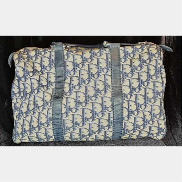 Christian Dior Vintage  Trotter Boston bag in navy blue canvas with leather trim - Picture 5 of 16